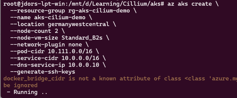 AKS Cluster creation