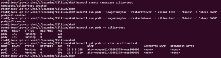 Cilium Test - PODs creation