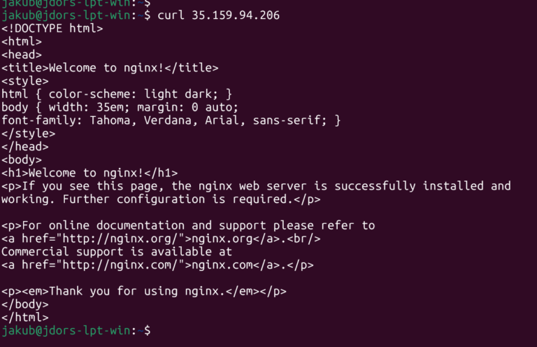 Curl Test from Outside