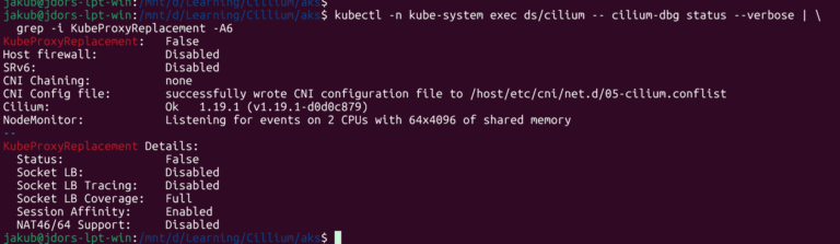 KubeProxyReplacement: false - details